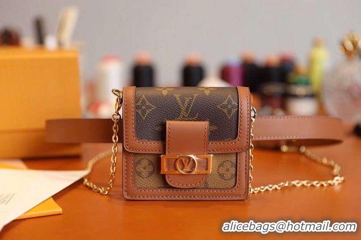 Reproduction Louis Vuitton Monogram Canvas Original Leather DAUPHINE BB Belt Bag M68621 Brown