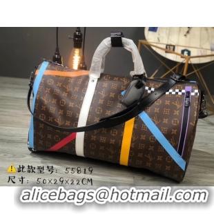 Durable Faux Louis vuitton KEEPALL BANDOULIERE 50 travel bag M55819