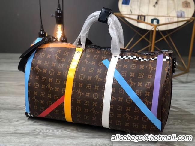 Durable Faux Louis vuitton KEEPALL BANDOULIERE 50 travel bag M55819