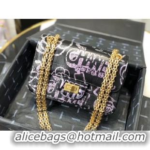 Grade Quality Chanel Flap Shoulder Bag Original Crocodile Leather Black&purple A1116