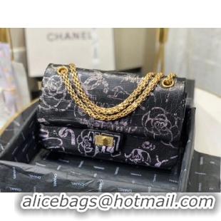 Trendy Design Chanel Flap Shoulder Bag Original Crocodile Leather Black&purple A1112