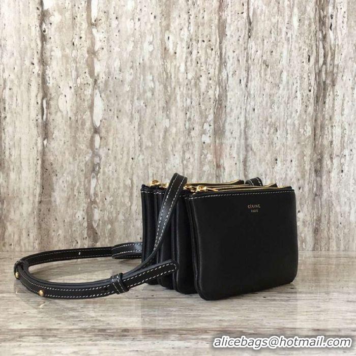 Good Price Celine TRIO BAG IN SMOOTH LAMBSKIN MINI 1920 black