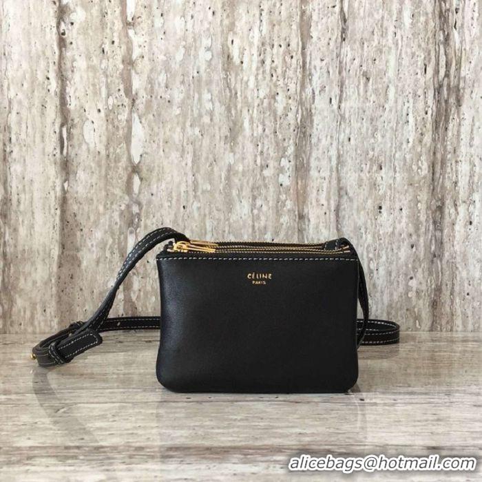 Good Price Celine TRIO BAG IN SMOOTH LAMBSKIN MINI 1920 black