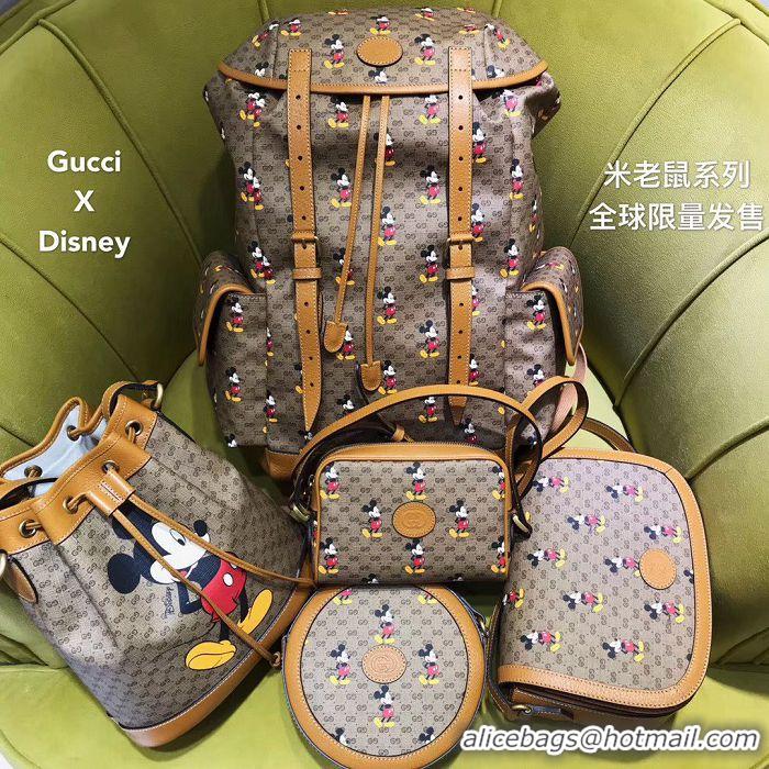 Well Crafted Gucci Disney x Mickey Mouse Small Bucket Bag 602691 Brown