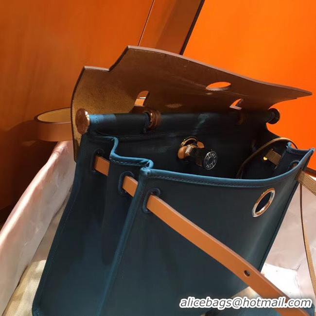 Unique Discount Hermes Herbag 31CM Original Canvas Leather & Calfskin 45987 Blue&Apricot