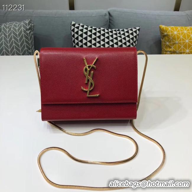 Classic Cheapest Yves Saint Laurent Kate mini Original leather Shoulder Bag Y593122 red