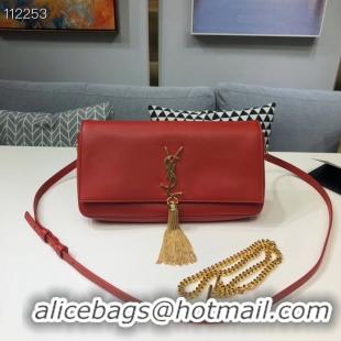 Low Cost Yves Saint Laurent Calfskin Leather Shoulder Bag 604276 red