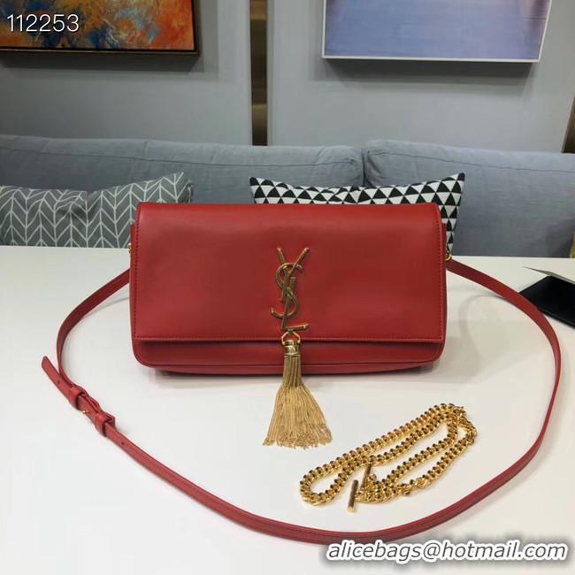 Low Cost Yves Saint Laurent Calfskin Leather Shoulder Bag 604276 red