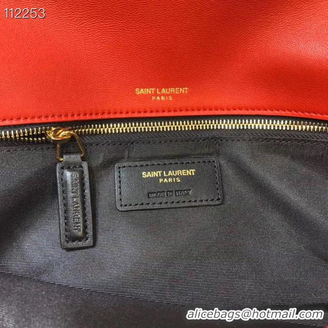 Low Cost Yves Saint Laurent Calfskin Leather Shoulder Bag 604276 red