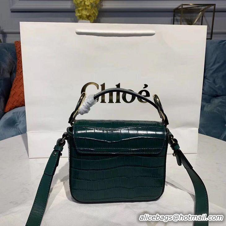 Modern Classic Chloe Original Crocodile skin Leather Top Handle Small Bag 3S030 Green