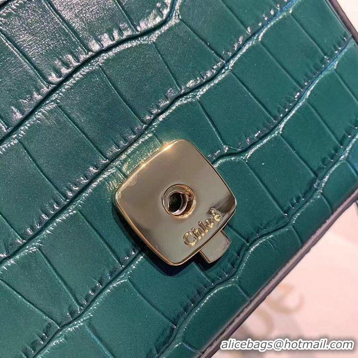 Modern Classic Chloe Original Crocodile skin Leather Top Handle Small Bag 3S030 Green