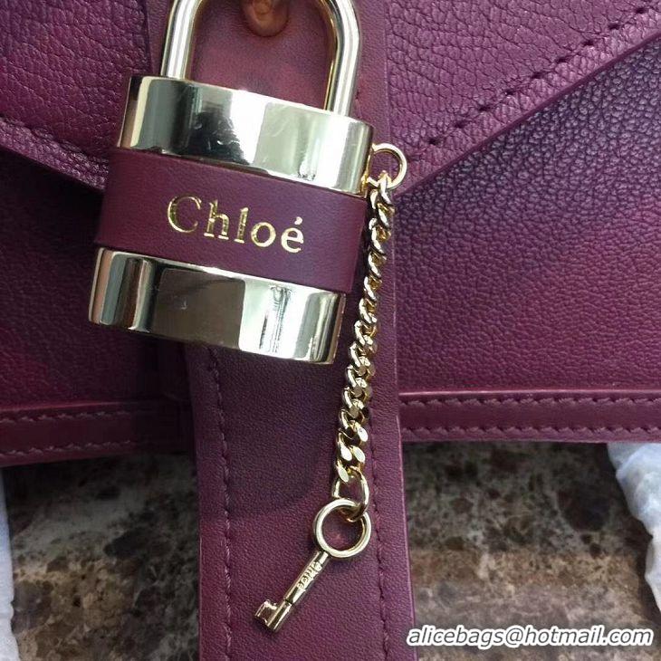 Luxury Discount Chloe Original Calfskin Leather Bag 3S068 Burgundy