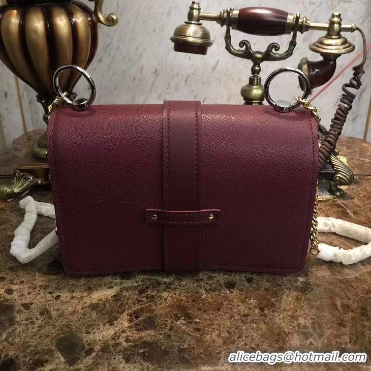 Luxury Discount Chloe Original Calfskin Leather Bag 3S068 Burgundy