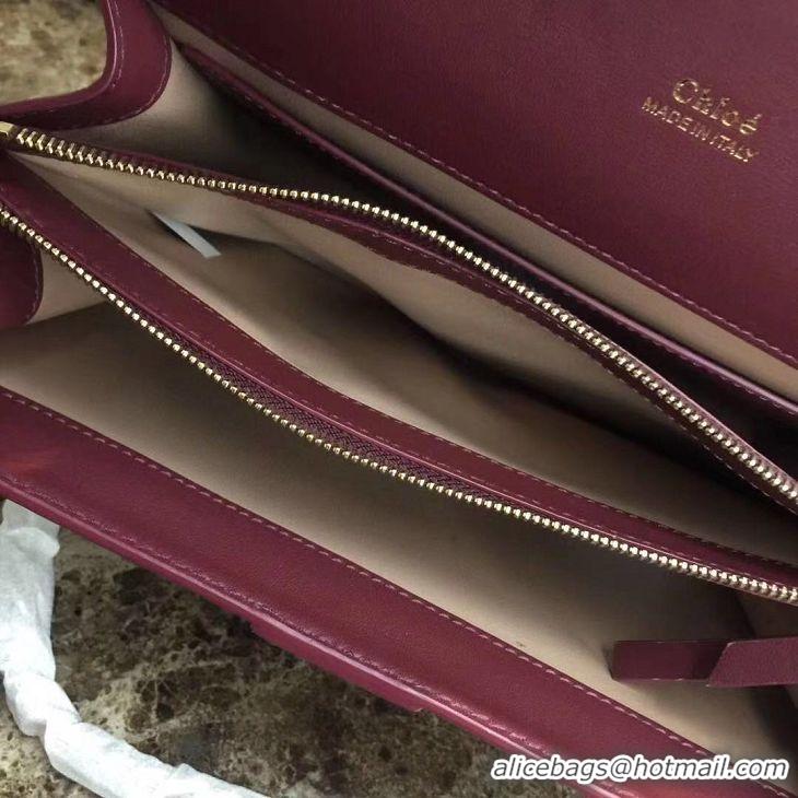 Luxury Discount Chloe Original Calfskin Leather Bag 3S068 Burgundy