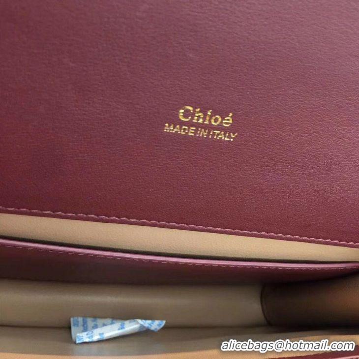 Luxury Discount Chloe Original Calfskin Leather Bag 3S068 Burgundy