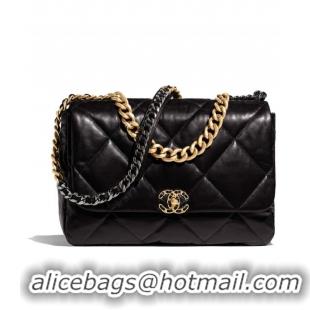 Grade Quality Chanel 19 Maxi Leather Flap Bag AS1162 Black