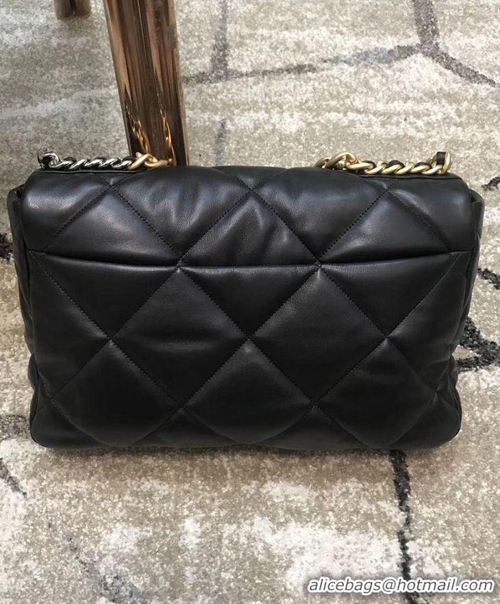 Grade Quality Chanel 19 Maxi Leather Flap Bag AS1162 Black