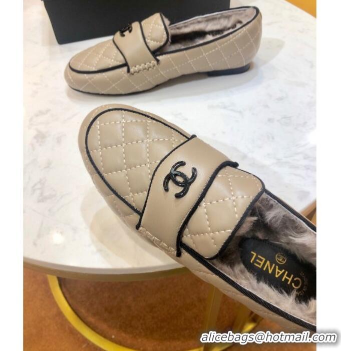 Super Chanel Quilted Lambskin and Wool Flat Loafers Gray 2019 (SIYA-9102440 )