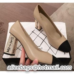 Best Quality Chanel Lambskin Metal High-Heel Pumps G34905 Beige 2019