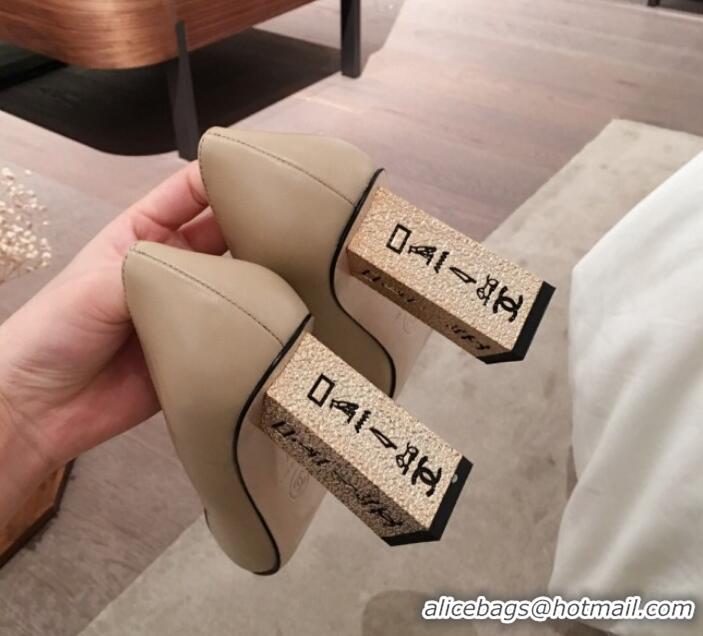 Best Quality Chanel Lambskin Metal High-Heel Pumps G34905 Beige 2019