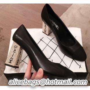 Good Quality Chanel Lambskin Metal High-Heel Pumps G34905 Black 2019