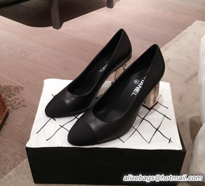 Good Quality Chanel Lambskin Metal High-Heel Pumps G34905 Black 2019