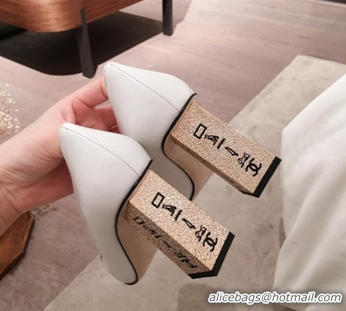 Good Quality Chanel Lambskin Metal High-Heel Pumps G34905 White 2019