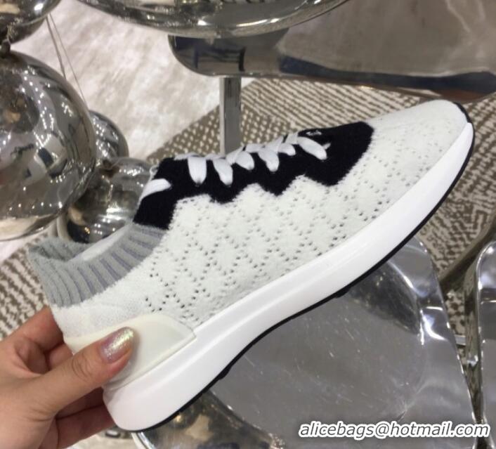 Fashion Chanel Knit Sneakers G35199 White 2019