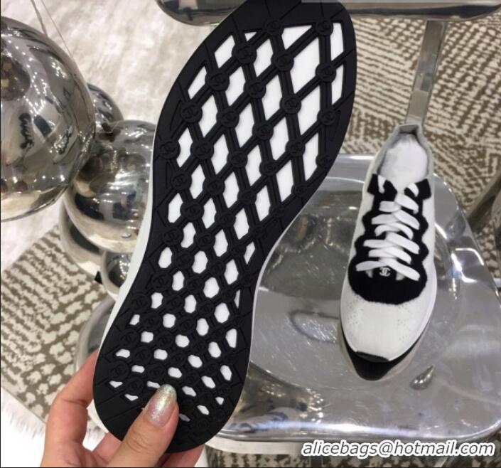 Fashion Chanel Knit Sneakers G35199 White 2019