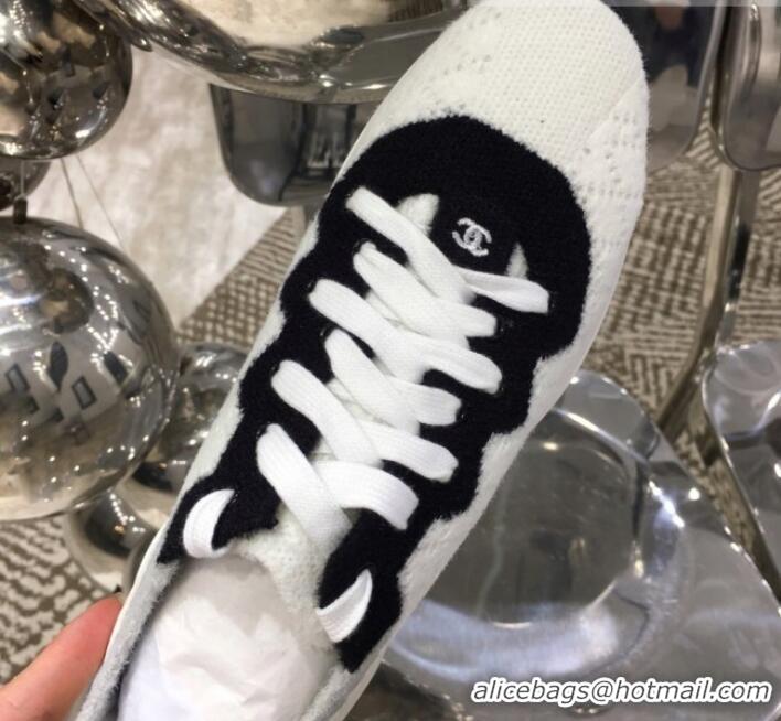 Fashion Chanel Knit Sneakers G35199 White 2019