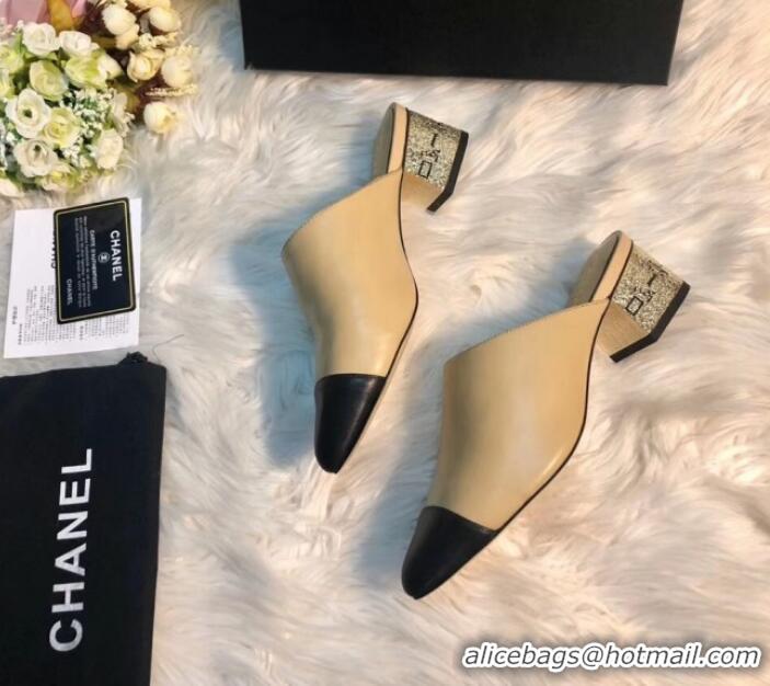 Cheap Price Chanel Leather Mules G34909 Beige 2019 