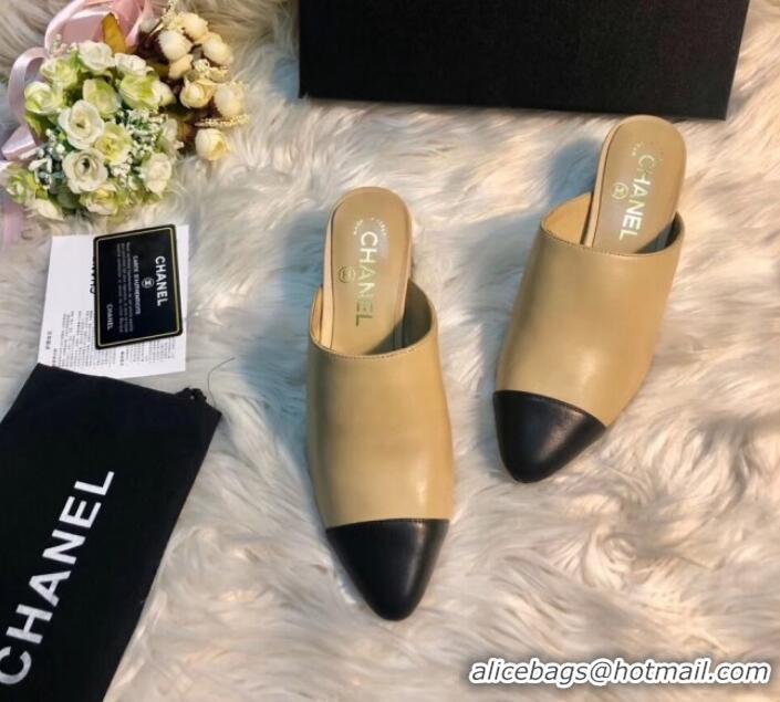 Cheap Price Chanel Leather Mules G34909 Beige 2019 