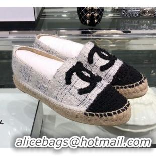 Discount Chanel Tweed Espadrilles G29762 White 2019