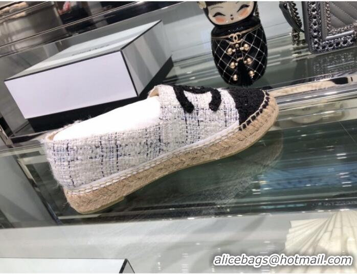 Discount Chanel Tweed Espadrilles G29762 White 2019