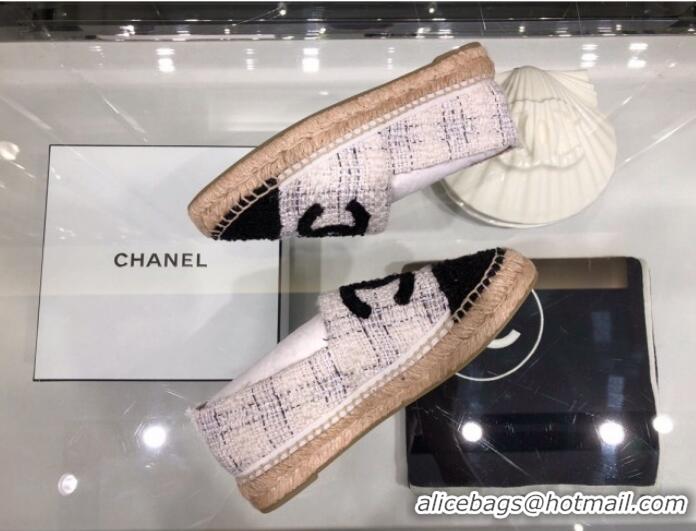 Discount Chanel Tweed Espadrilles G29762 White 2019