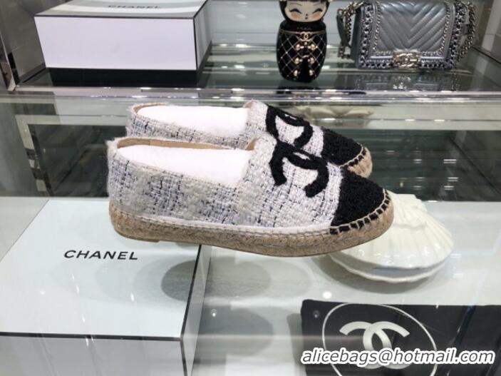 Discount Chanel Tweed Espadrilles G29762 White 2019