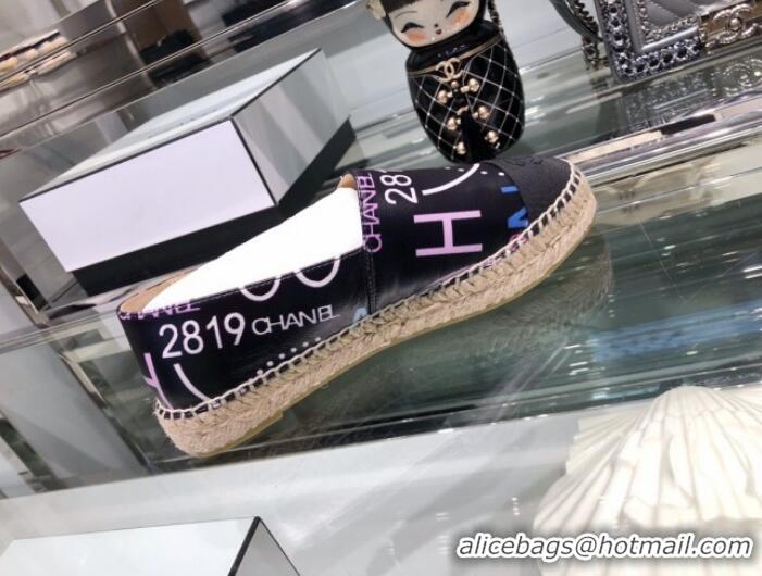 Well Crafted Chanel Leather Print Espadrilles G29762 2019 