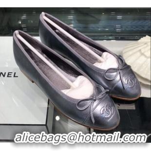 Classic Chanel Tweed and Patent Calfskin Ballerinas G02819 Silver 2019