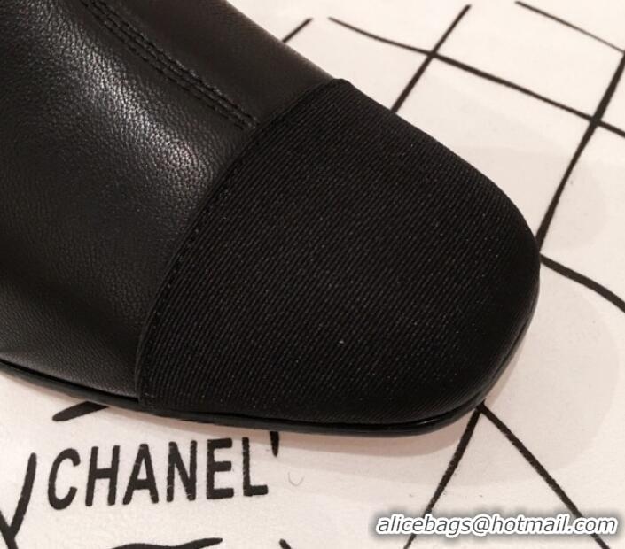 Imitation Chanel Lambskin Short Boots G10652 Black 2019