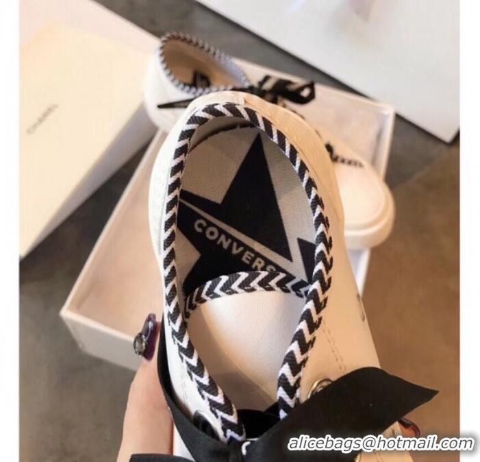 Stylish Chanel x Converse Logo Laces Sneakers G10909 Black 2019