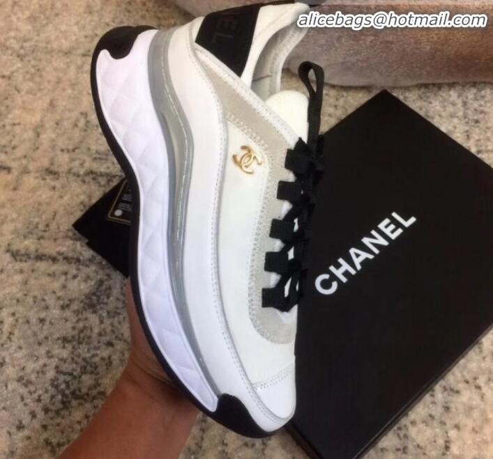 Super Quality Chanel Calfskin Sneakers G35617 White 2019