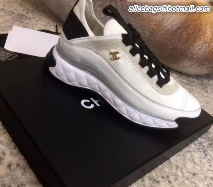 Super Quality Chanel Calfskin Sneakers G35617 White 2019