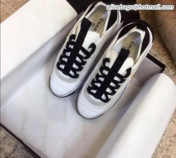 Super Quality Chanel Calfskin Sneakers G35617 White 2019