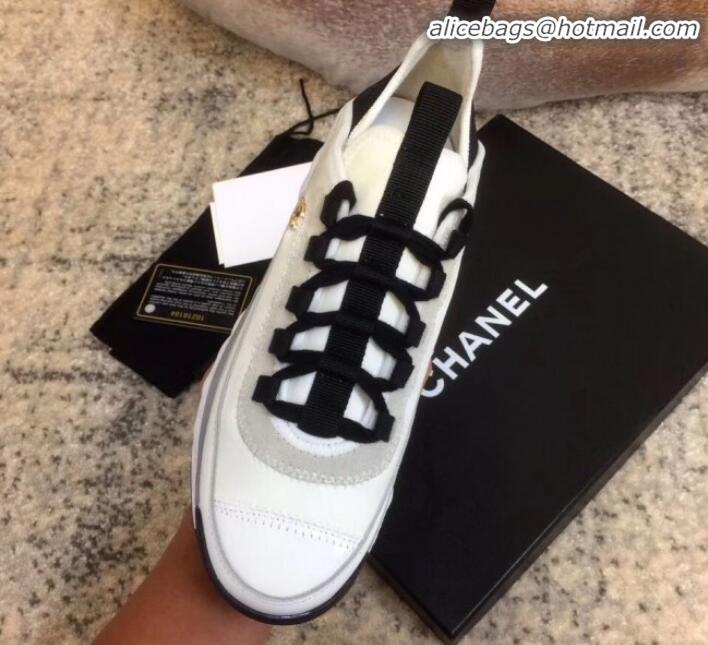 Super Quality Chanel Calfskin Sneakers G35617 White 2019