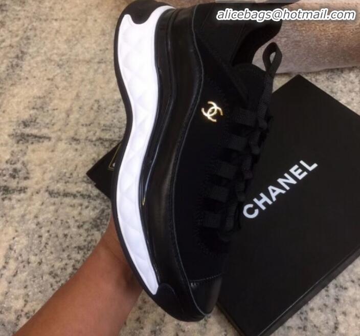 Discount Design Chanel Calfskin Sneakers G35617 Black 2019