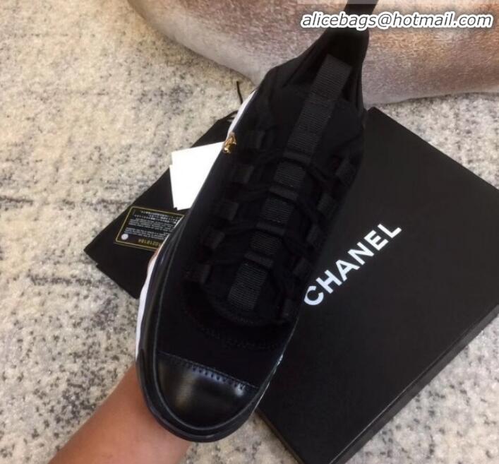 Discount Design Chanel Calfskin Sneakers G35617 Black 2019