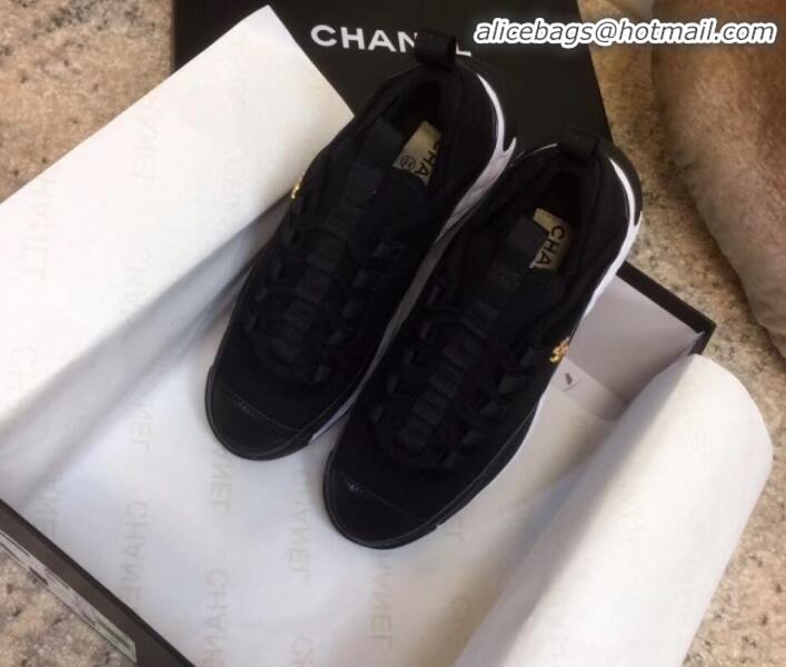 Discount Design Chanel Calfskin Sneakers G35617 Black 2019