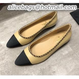 Affordable Price Chanel Calfskin Chain Ballerinas G35389 Beige 2019