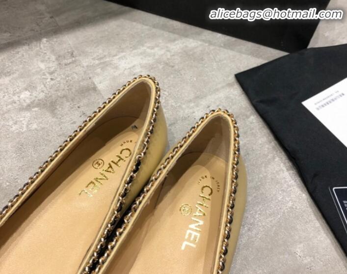 Affordable Price Chanel Calfskin Chain Ballerinas G35389 Beige 2019