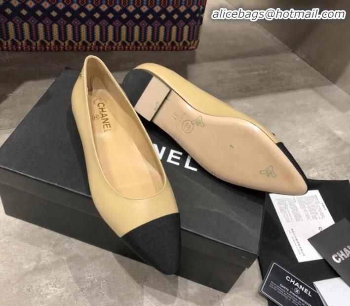 Trendy Design Chanel Calfskin Chain Ballerinas G35389 Beige 2019